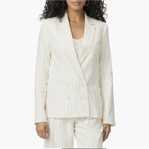 Rosette Stripe Double Breasted Linen Blend Blazer PAIGE - NEW